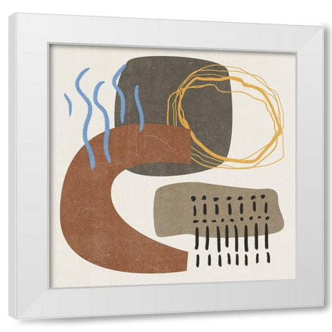 Blue Stream I White Modern Wood Framed Art Print by Wang, Melissa