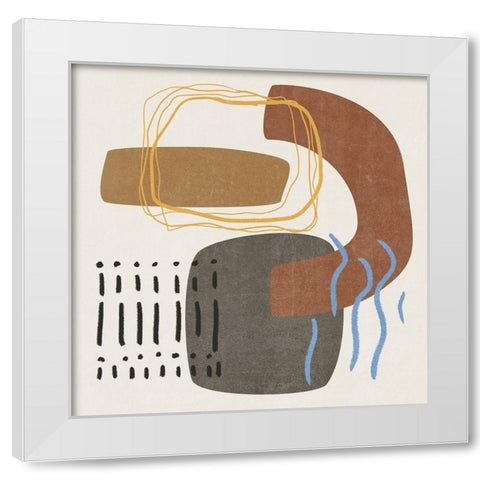 Blue Stream II White Modern Wood Framed Art Print by Wang, Melissa