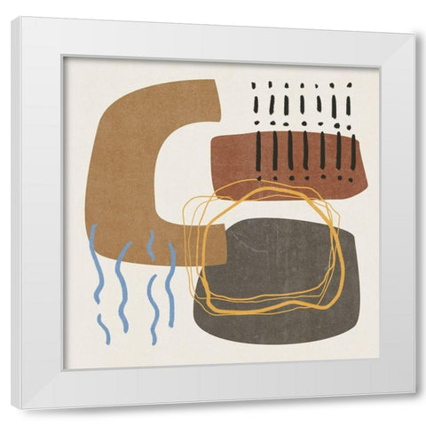 Blue Stream III White Modern Wood Framed Art Print by Wang, Melissa