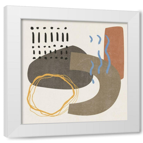 Blue Stream IV White Modern Wood Framed Art Print by Wang, Melissa