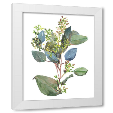 Seeded Eucalyptus I White Modern Wood Framed Art Print by Wang, Melissa