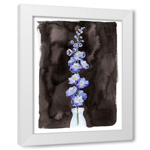 Blue Delphinium I White Modern Wood Framed Art Print by Popp, Grace