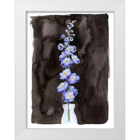 Blue Delphinium I White Modern Wood Framed Art Print by Popp, Grace