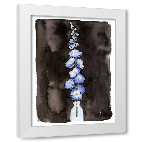 Blue Delphinium II White Modern Wood Framed Art Print by Popp, Grace