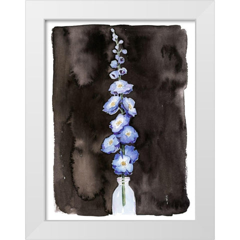 Blue Delphinium II White Modern Wood Framed Art Print by Popp, Grace