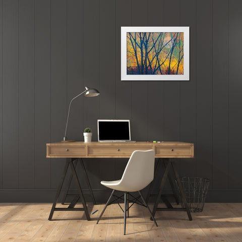 Meadow Trees I White Modern Wood Framed Art Print by Vest, Chris