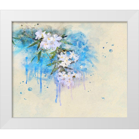 White Blossoms White Modern Wood Framed Art Print by Vest, Chris