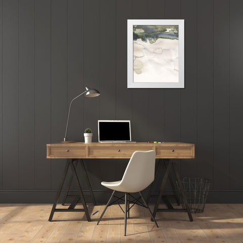 Watercolor Abstract Horizon IV White Modern Wood Framed Art Print by Green, Jacob