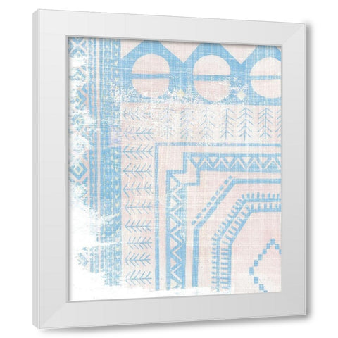 Baby Blue Textile I White Modern Wood Framed Art Print by Wang, Melissa