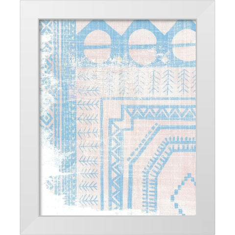 Baby Blue Textile I White Modern Wood Framed Art Print by Wang, Melissa