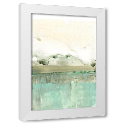 Minty Horizon I White Modern Wood Framed Art Print by Goldberger, Jennifer