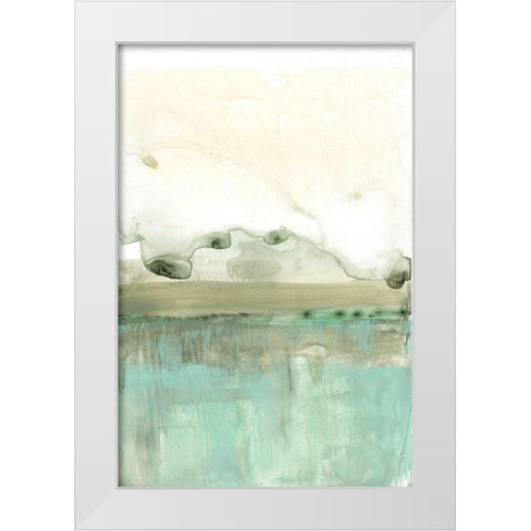 Minty Horizon I White Modern Wood Framed Art Print by Goldberger, Jennifer