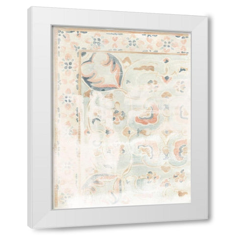 Antique Textile Swatch I White Modern Wood Framed Art Print by Vess, June Erica