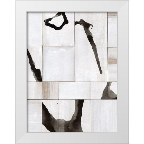 Neutral Subtext I White Modern Wood Framed Art Print by Stramel, Renee W.