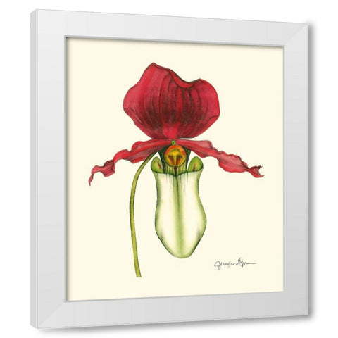 Majestic Orchid I White Modern Wood Framed Art Print by Goldberger, Jennifer