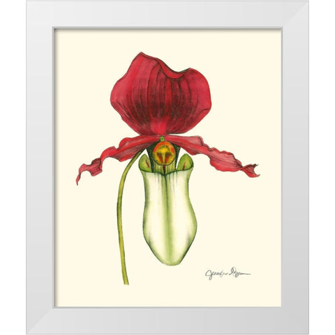 Majestic Orchid I White Modern Wood Framed Art Print by Goldberger, Jennifer