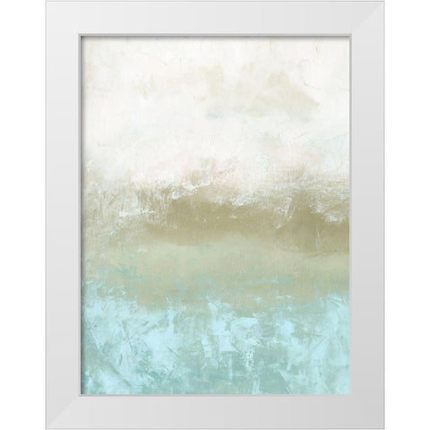 Soft Sea Green Composition I White Modern Wood Framed Art Print by Caroline, Emma