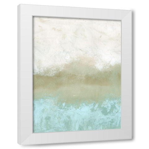 Soft Sea Green Composition II White Modern Wood Framed Art Print by Caroline, Emma