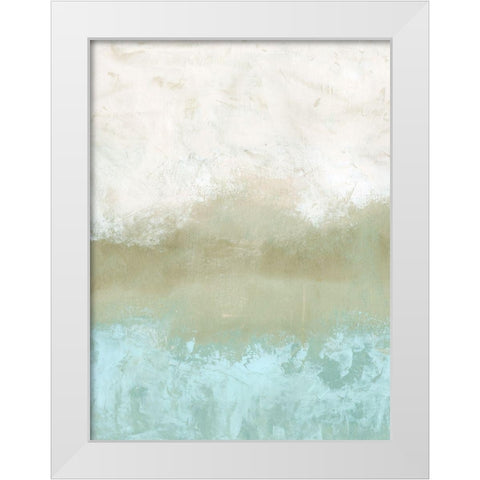 Soft Sea Green Composition II White Modern Wood Framed Art Print by Caroline, Emma