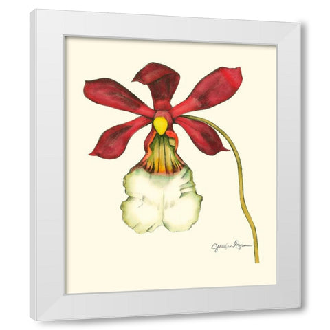 Majestic Orchid II White Modern Wood Framed Art Print by Goldberger, Jennifer