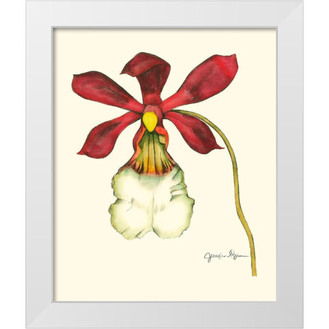 Majestic Orchid II White Modern Wood Framed Art Print by Goldberger, Jennifer