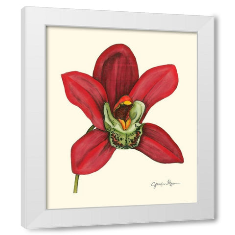 Majestic Orchid III White Modern Wood Framed Art Print by Goldberger, Jennifer