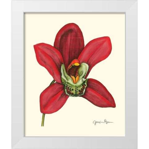 Majestic Orchid III White Modern Wood Framed Art Print by Goldberger, Jennifer