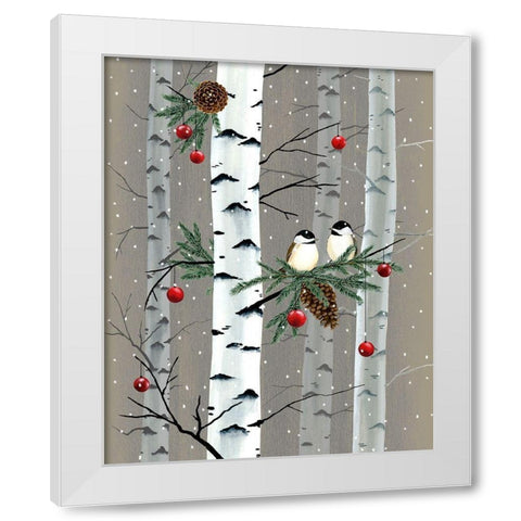 Birch Birds I White Modern Wood Framed Art Print by Popp, Grace
