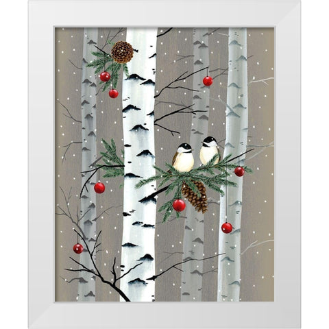 Birch Birds I White Modern Wood Framed Art Print by Popp, Grace