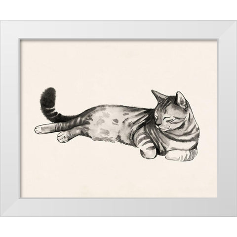 Cat Laze II White Modern Wood Framed Art Print by Popp, Grace