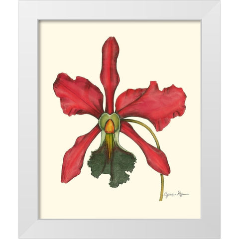 Majestic Orchid IV White Modern Wood Framed Art Print by Goldberger, Jennifer