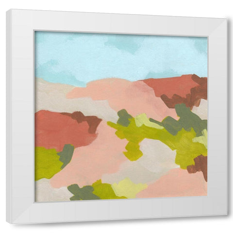 Valley Blush II White Modern Wood Framed Art Print by Vess, June Erica