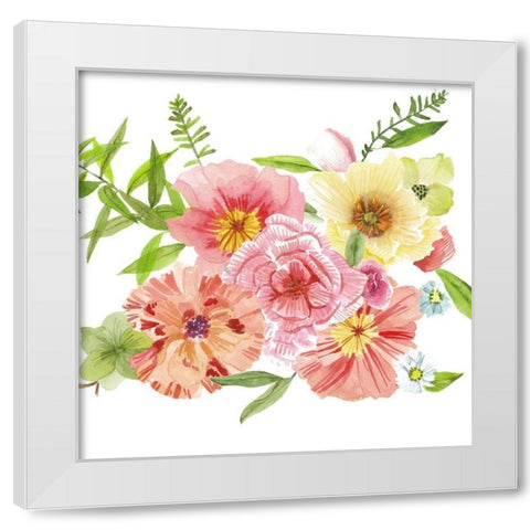 Just Peachy II White Modern Wood Framed Art Print by Wang, Melissa