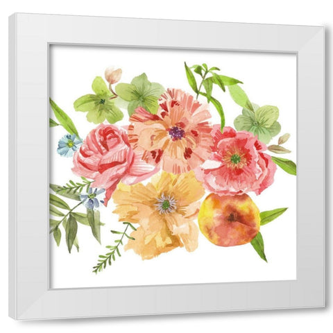 Just Peachy III White Modern Wood Framed Art Print by Wang, Melissa