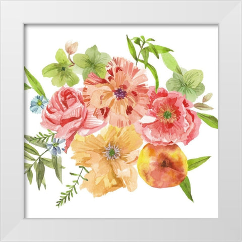 Just Peachy III White Modern Wood Framed Art Print by Wang, Melissa