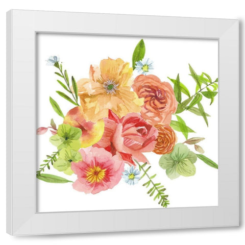 Just Peachy IV White Modern Wood Framed Art Print by Wang, Melissa