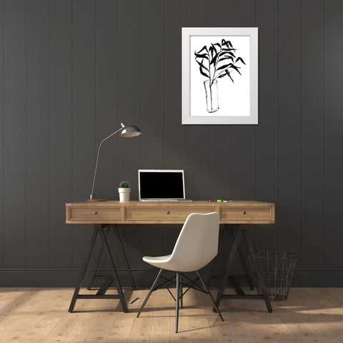 Sumi-e Bamboo I White Modern Wood Framed Art Print by Goldberger, Jennifer