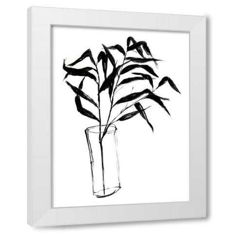 Sumi-e Bamboo I White Modern Wood Framed Art Print by Goldberger, Jennifer