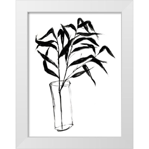 Sumi-e Bamboo I White Modern Wood Framed Art Print by Goldberger, Jennifer