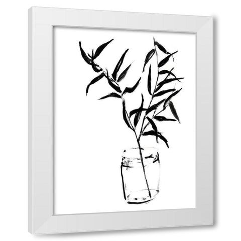 Sumi-e Bamboo II White Modern Wood Framed Art Print by Goldberger, Jennifer