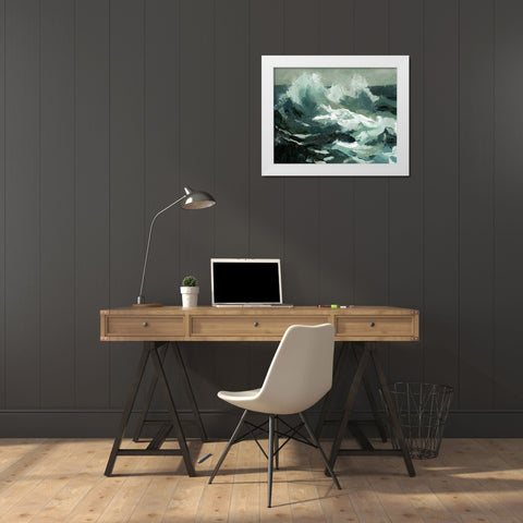 Choppy Ocean View II White Modern Wood Framed Art Print by Caroline, Emma