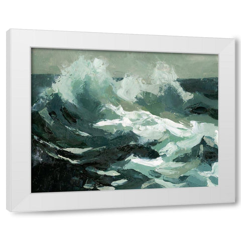 Choppy Ocean View II White Modern Wood Framed Art Print by Caroline, Emma