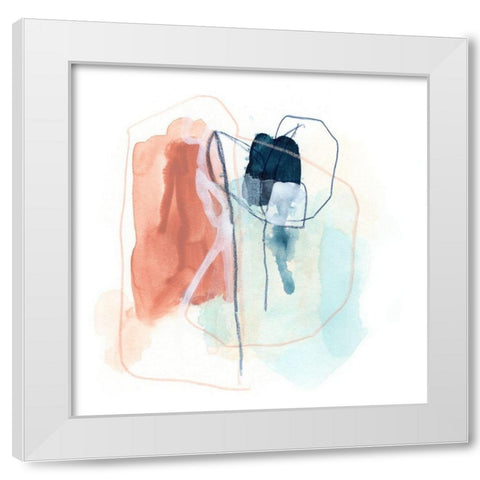 Rose Round I White Modern Wood Framed Art Print by Vess, June Erica