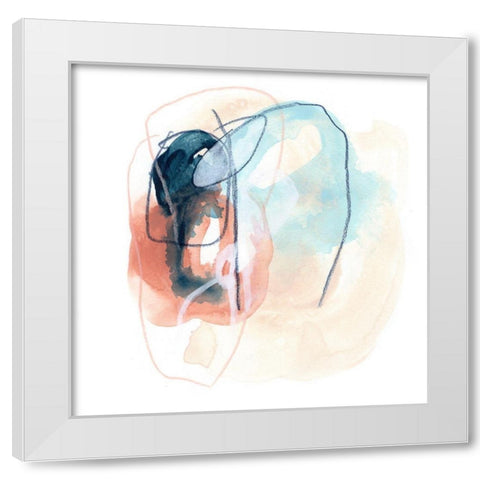 Rose Round II White Modern Wood Framed Art Print by Vess, June Erica