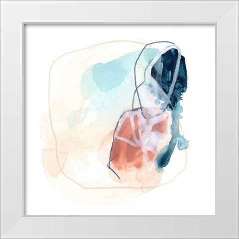 Rose Round IV White Modern Wood Framed Art Print by Vess, June Erica