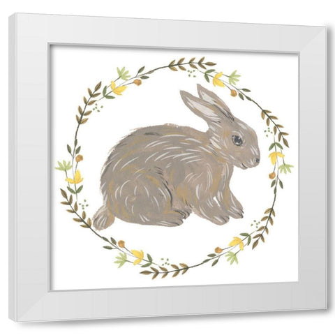 Happy Bunny Day I White Modern Wood Framed Art Print by Wang, Melissa