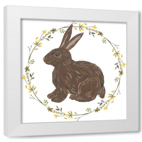 Happy Bunny Day II White Modern Wood Framed Art Print by Wang, Melissa