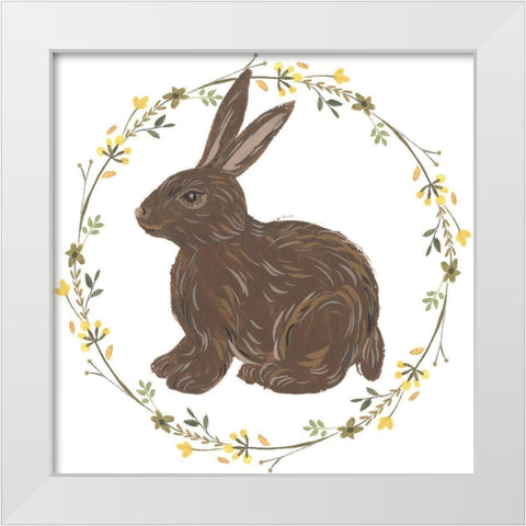 Happy Bunny Day II White Modern Wood Framed Art Print by Wang, Melissa