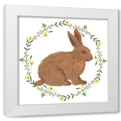 Happy Bunny Day III White Modern Wood Framed Art Print by Wang, Melissa