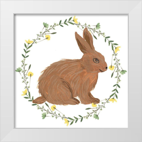 Happy Bunny Day III White Modern Wood Framed Art Print by Wang, Melissa